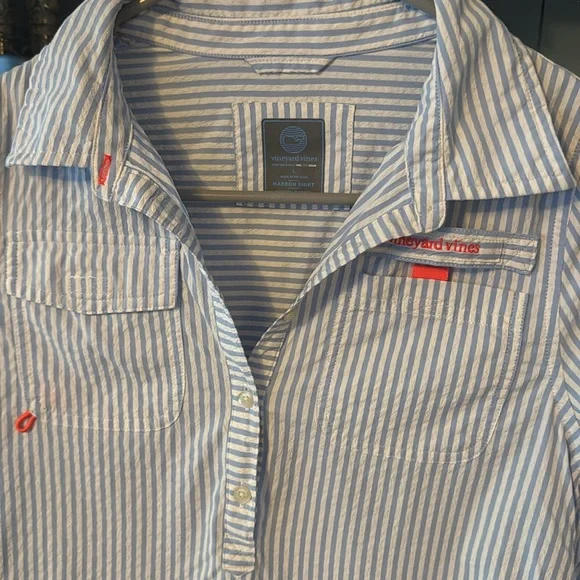 Vineyard Vines Harbor Shirt in Blue and White - Picture 2 of 8